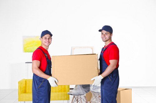 Packing household items carefully for secure storage