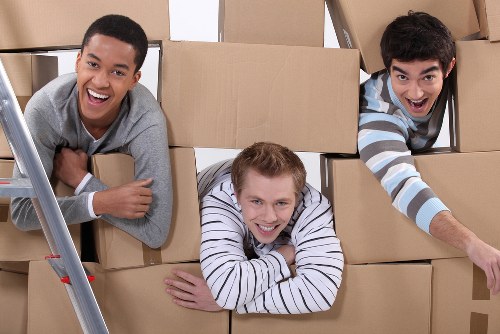 Careful loading of household items into a man and van